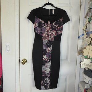 Xhilaration Knit dress,sheer neckline, Zip bacj
